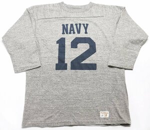 Warehouse (ウエアハウス) Lot 4063 / NAVY 12 - 7分袖フットボールTシャツ 極美品 杢グレー size 38(M)