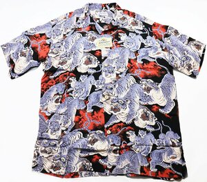 SUN SURF (サンサーフ) スペシャルエディション アロハシャツ “THE HUNDRED TIGERS” SS34663 未使用品 ブラック size L / 百虎