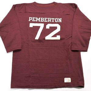 Warehouse (ウエアハウス) Lot 4063 / PEMBERTON - 7分袖フットボールTシャツ 美品 ボルドー size 38(M)の画像1