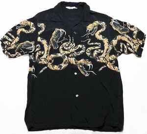 STAR OF HOLLYWOOD (スターオブハリウッド) オープンカラーシャツ “RATTLE SNAKE” SH35814 美品 ブラック size M / ラトルスネーク