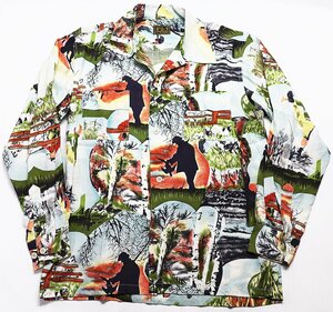 cushman (クッシュマン) All Printed Open Shirt / 総柄オープンシャツ 美品 ホワイト size M