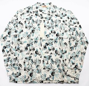 TROPHY CLOTHING (トロフィークロージング) Atomic Hawaiian L/S Shirt / 長袖アロハシャツ TR23SS-404 未使用品 ホワイト size 15(M)