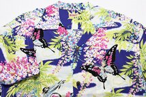 SUN SURF (サンサーフ) ALOHA SHIRT - WISTERIA & DUCKS - / アロハシャツ ウィステリア & ダックス SS36438 極美品 ブルー size L / 蝶々_画像3