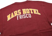 BO'S GLAD RAGS (ボーズグラッドラグス) クルーネックTシャツ “MARS HOTEL '74” 未使用品 ボルドー size M / バーンストーマーズ_画像6