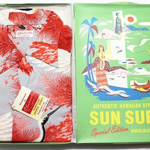 SUN SURF (サンサーフ) スペシャルエディションアロハシャツ “AIRBORNE CRANES” SS31813 未使用品 グレー size L / 鶴 / カイカマヒネの画像8