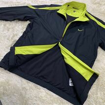 【NIKE GOLFナイキゴルフ】トラックトップジャケット ダブルジップ Mサイズ メンズ グリーン×ブラック ジャージ トップス ハイネック_画像4