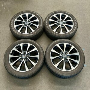 タイヤ付き純正ホイール　ステップワゴンスパーダ　RK5　ブラック×ポリッシュ　17×6J　+50　114.3　5穴　205/55R17　2022年製　3・4ミリ