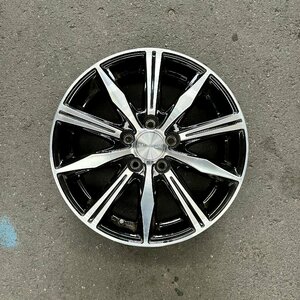 社外ホイール1本　BRIDGESTONE BALMINUM K10(ブリヂストン バルミナ)　ブラック×ポリッシュ　15×6J　+43　100　5穴