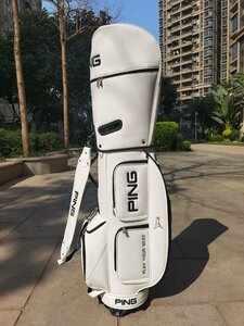 PING キャディバッグ 4KG 9インチ　PUレーザー　　新品未使用品 ４分割　ホワイト b1239