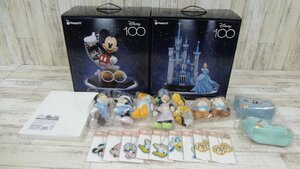 062C Disney100 Happyくじまとめ Last賞ミッキーマウス特フィギュア A賞シンデレラ城＆シンデレラフィギュアなど【中古・同梱不可】