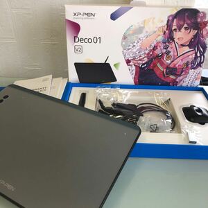 XPPen ペンタブレット Decoシリーズ 板タブ スマホ対応 絵描き ペイントソフト付き イラストコンテスト記念版 Deco01V2 Android ラスト1点