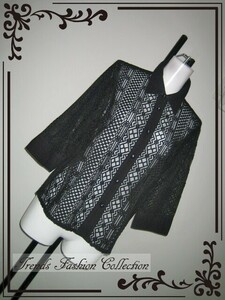 Lulud Elegance　お色：ブラック系　アソート刺繍　ジャケット　七分袖