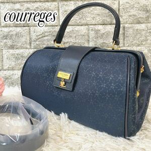 【極美品】courreges クレージュ　ロゴマーク柄フォーマルバッグ　2way