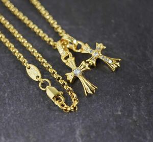 クロムハーツ★ベビーファットチャーム×2/カスタムパヴェ/ロールチェーン/22K/インボイス/1円から！CHROME HEARTS