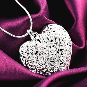  new goods 1 jpy ~* free shipping * white silver. . Heart ... ivy fine clothes .. platinum finish 925 silver necklace birthday present travel summer festival consecutive holidays gift domestic sending 