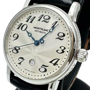  Montblanc Meister shute.k75 anniversary commemoration limitation 7023 OH settled wristwatch stainless steel / leather self-winding watch black leather lady's 