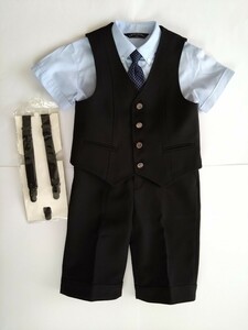 CHOPIN лето. Kids формальный костюм размер 120 рубашка с коротким рукавом галстук лучший брюки подтяжки комплект свадьба party . одежда 