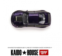 即決！ KAIDO★HOUSE x トゥルースケール ミニGT 1/64 ニッサン スカイライン GT-R R33 Kaido Works V1 ワーク 紫 072 新品・未開封品_画像6