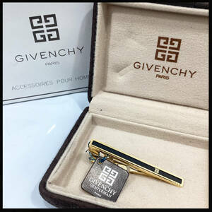 [ unused ] Givenchy necktie pin tiepin Gold × black approximately 5cm box attaching GIVENCHY (E1313)