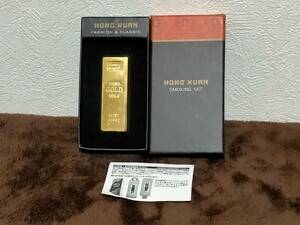 [ free shipping ][ not for sale ][ unused new goods ] HONG XUAN SMOKING SET USB rechargeable lighter FINE GOLD 999.9