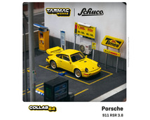 ターマックワークス x シュコー 1/64 ポルシェ 911 RSR 3.8 イエロー Tarmac Works x Schuco Porsche ミニカー_画像4