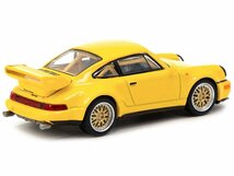 ターマックワークス x シュコー 1/64 ポルシェ 911 RSR 3.8 イエロー Tarmac Works x Schuco Porsche ミニカー_画像3