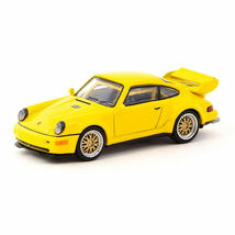 ターマックワークス x シュコー 1/64 ポルシェ 911 RSR 3.8 イエロー Tarmac Works x Schuco Porsche ミニカー_画像2