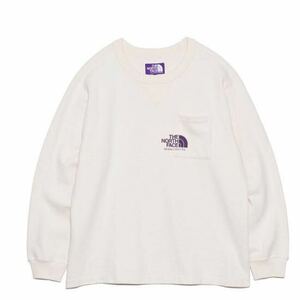 S 新品タグ付 ノースフェイスパープルレーベル フィールドロングスリーブ グラフィックティー Field Long Sleeve Graphic Tee NT3405N 白