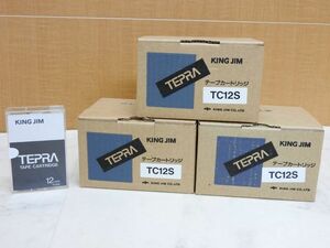  unused King Jim Tepra TC12S tape cartridge white 12mm 16 pcs set storage goods present condition delivery 