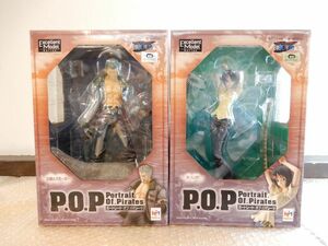 中古品 ワンピース P.O.P 白猟のスモーカー & たしぎ フィギュア メガハウス Excellent Model 計2点セット ONE PIECE