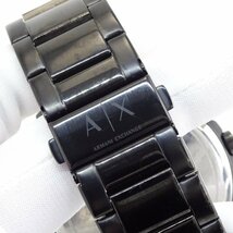 【1円/ジャンク】アルマーニ エクスチェンジ ARMANI EXCHANGE ハンプトン HAMPTON ウォッチ 腕時計 AX2164 クォーツ SS 黒文字盤 動作品_画像9