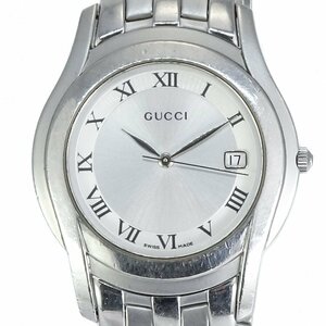 [1 иен / Junk ] Gucci GUCCI часы наручные часы YA055305 кварц SS серебряный циферблат мужской Date 5500M неподвижный 