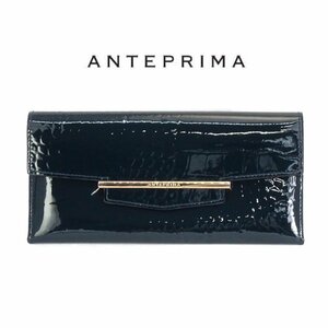 [1 jpy ] Anteprima ANTEPRIMAanero long wallet long wallet enamel leather navy . inserting change purse card 41294