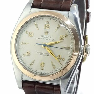 [1 jpy / Junk ] Rolex ROLEX antique wristwatch oyster Perpetual 5010 Bubble back self-winding watch 1940 period operation goods 