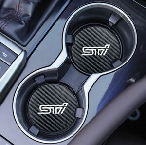 ★STI★Subaru★カーボン調★ドリンクホルダーCoaster★2枚★New item★