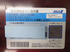 ANA株主優待券　1枚　2024年5月31日まで　コード通知送料無料　②