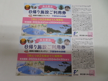藤田観光株式会社　株式優待セット　日帰り施設ご利用券　2枚　株主優待券10枚_画像2