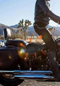 バイク用 シートクッション バイクシート　保護シート カバー 長距離 オートバイ お尻の痛み 腰痛防止　3D減圧 汎用　四季兼用カバー付き