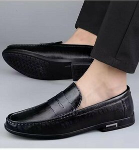 XX-QZ 26199 чёрный размер 40[ новый товар не использовался ] Британия способ кожа обувь обувь для вождения бизнес легкий . скользить джентльмен обувь вентиляция g
