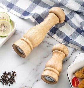  manual salt Mill wooden pepper Mill rock salt spice black ..5 -inch +8 -inch 2 pcs set 