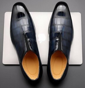 ビジネスシューズ　メンズシューズ　シューズ　靴　紳士靴 革靴　ゴアシューズ 歩きやすい　快適　通勤靴　オシャレ ブルー　26cm