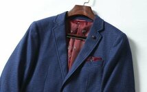 XZLG紺（50B L度）新品 完売■紳士 2釦wool 49% メンズ ウール テーラードジャケット ライトグレー WOOL ブレザー_画像3