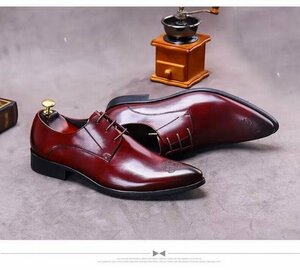 XX-25829 wine red /職人手作り 40サイズ25.cm程度 【新品未使用】 高品質 人気新品 メンズ シューズ ビジネスシューズ 職人手作り 本革