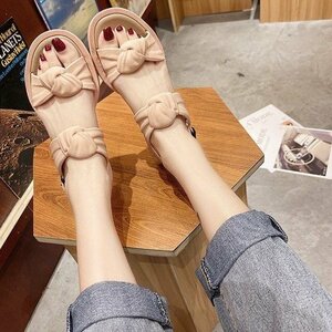  beach sandals sandals .... lady's low heel Rome b-ru Flat sandals commuting going to school summer ko-te pink 25cm