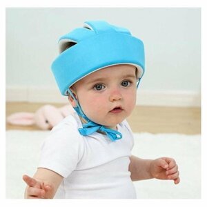  helmet head guard . child * baby turning-over prevention .. prevention head protection impact mitigation size adjustment possibility ... ventilation super light weight blue 