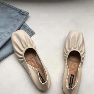  ballet shoes Loafer flat shoes lady's slip-on shoes shoes .... light weight easy ..... white 23cm