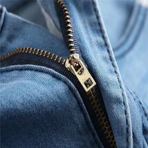 ダメージジーンズ スキニーパンツ メンズ ラインパンツ ストレッチデニム 大きいサイズ ストリートファッション ブルー 30_画像9