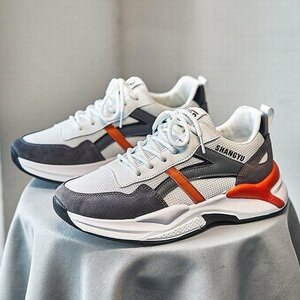  sneakers men's men's shoes men's sneakers running shoes sport shoes man shoes ventilation four season combined use ..... orange 25cm