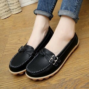  pumps lady's ..... low heel .... Loafer runs soft spring commuting light weight slip prevention black 25cm