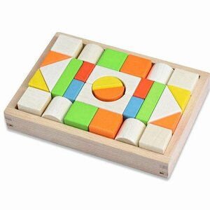  loading tree wooden block monte so-li wooden toy natural colorful construction solid puzzle building structure color awareness intellectual training toy 28 PCS